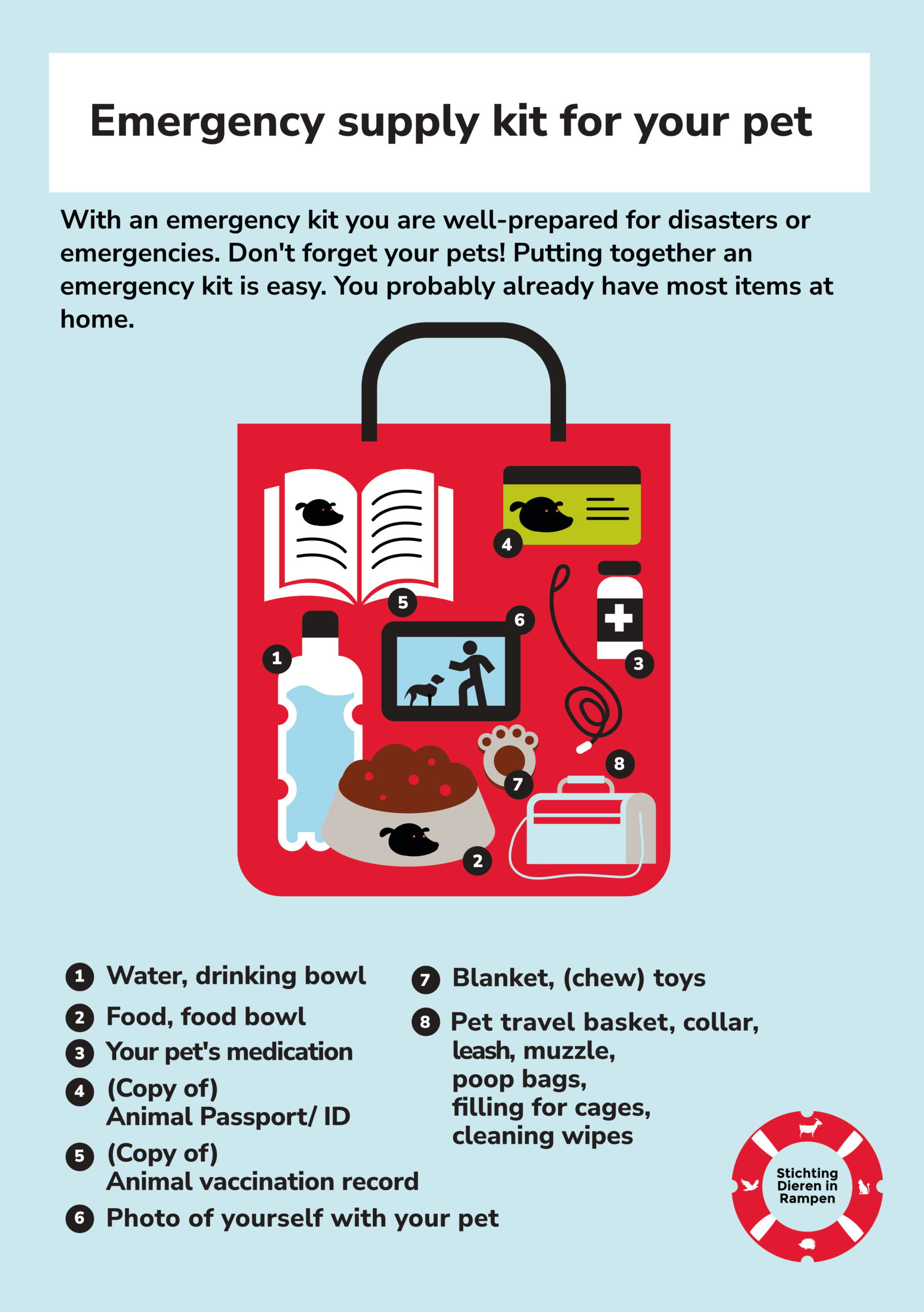 Emergency kit for your pet